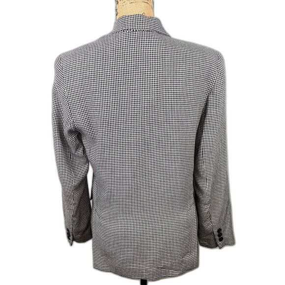 Jones & Co Vintage Houndstooth Gingham Blazer Wool Blend Black White Women's S - Picture 5 of 12